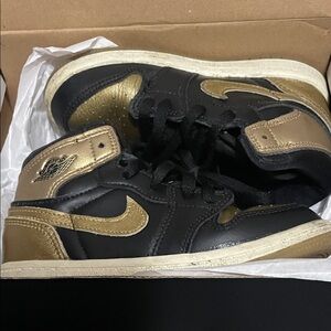 Nike Kids Black and Gold High-Top Sneakers
